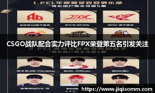 CSGO战队配合实力评比FPX荣登第五名引发关注